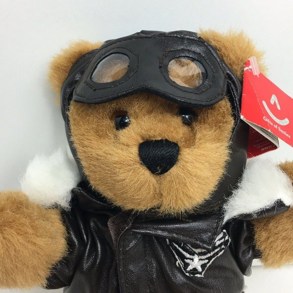 Aurora Smithsonian Institution Aviator Teddy Bear Brown Stuffed Animal 10" Fly - Picture 3 of 12